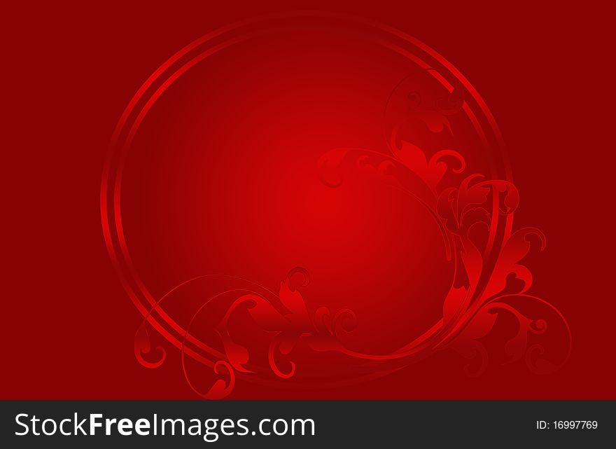 Christmas Illustration with baLLS and lines flowers RED. Christmas Illustration with baLLS and lines flowers RED