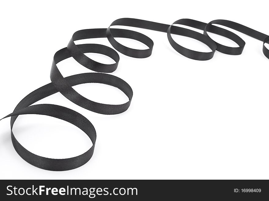 Black ribbon on white background