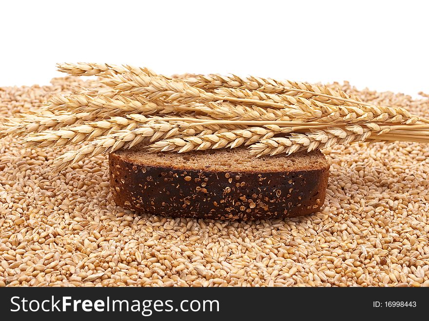 Slice bread with wheat ears