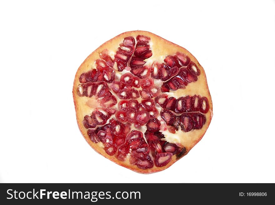 Pomegranate in isolated over white background