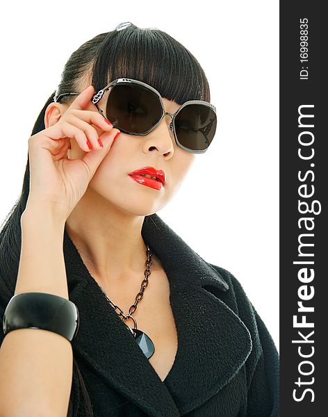 Portrait of beauty korean girl in sun glasses. Portrait of beauty korean girl in sun glasses