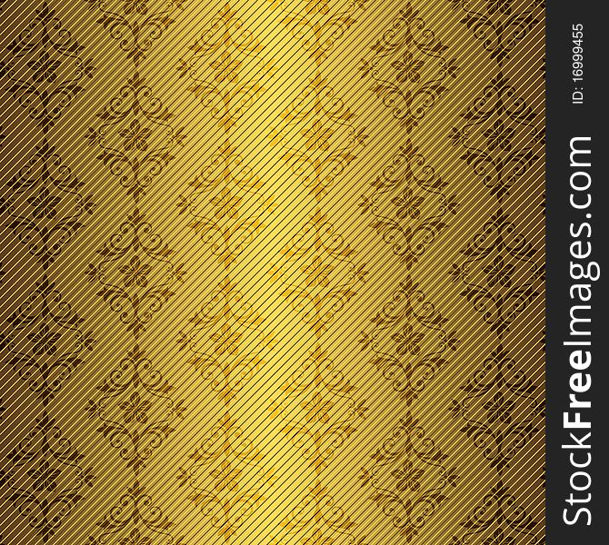Golden Floral Seamless Pattern