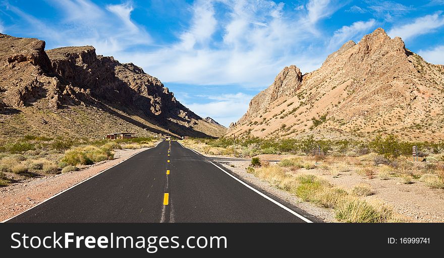 The road into the Valley of Fire State Park, Nevada. The road into the Valley of Fire State Park, Nevada.