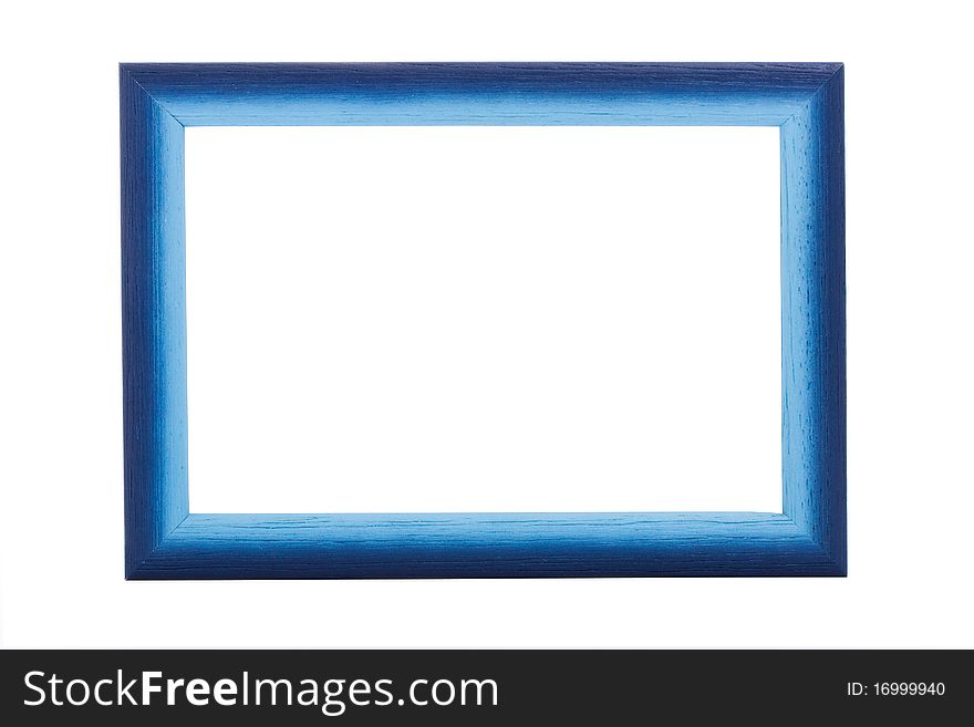 Close up shot of blue picture frame isolated on white. Close up shot of blue picture frame isolated on white