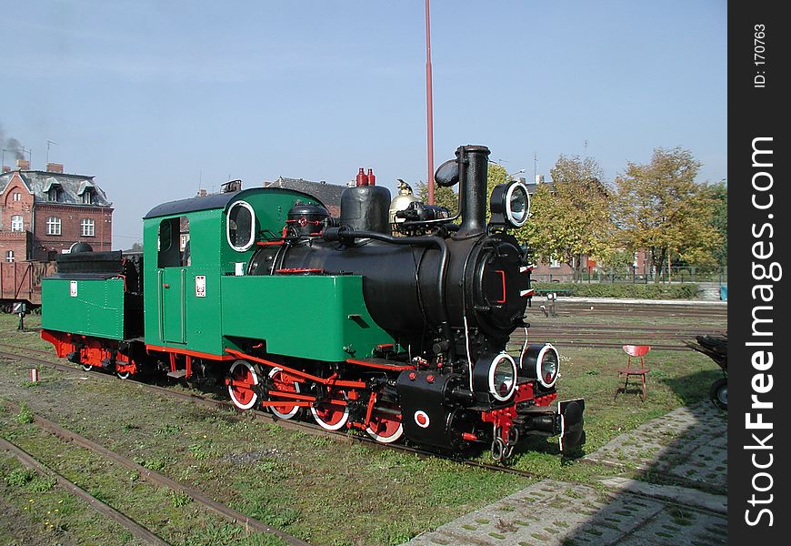 Narrow gauge train in Znin Station, Poland