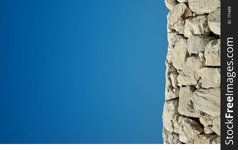 Harbour Wall against a blue sky, Cyprus. Harbour Wall against a blue sky, Cyprus