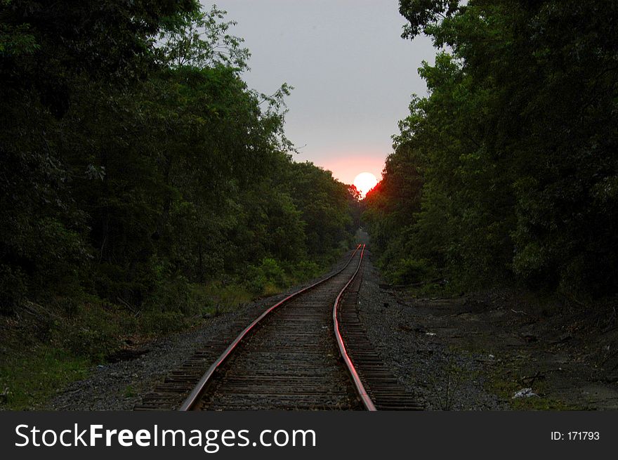 Sunset on tracks by Scott Pehrson