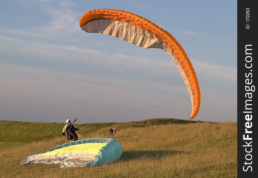 Paraglider about to take off
