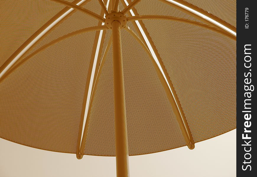 Sepia Table Umbrella on boardwalk at beach in New Jersey