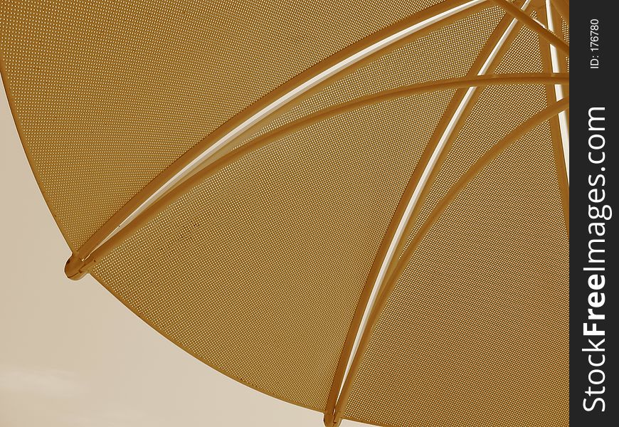 Sepia Table Umbrella on boardwalk at beach in New Jersey.