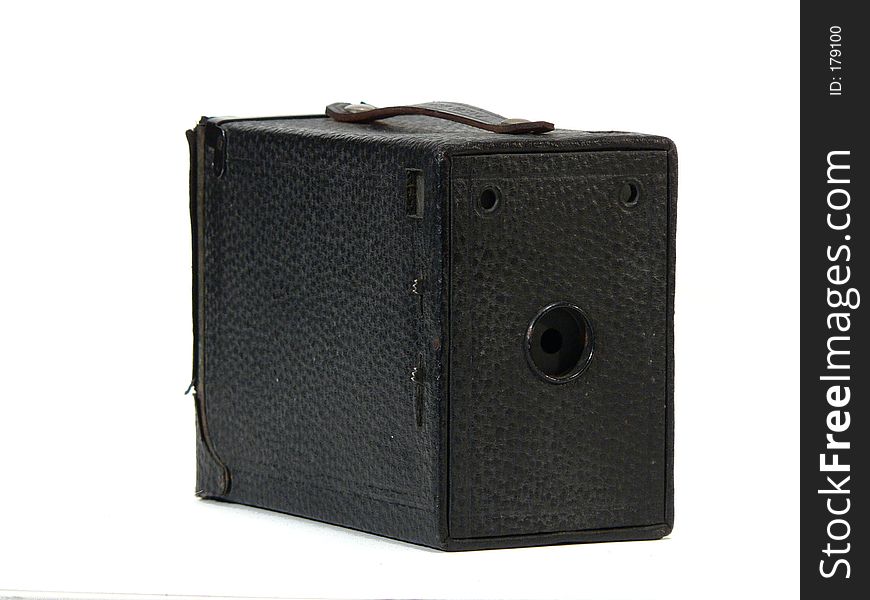Isolated Antique Box Camera - Corner