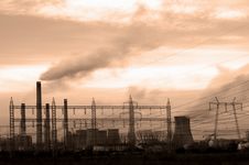 Industrial Scene In Sepia Stock Photos Industrial Scene In Sepia Stock Photos