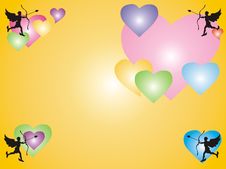 Yellow Card With Cupids Royalty Free Stock Photo Yellow Card With Cupids Royalty Free Stock Photo