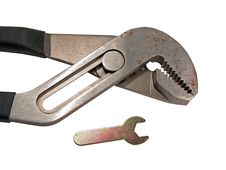 Groove Lock Pliers And Wrench Hand Tool Royalty Free Stock Photo Groove Lock Pliers And Wrench Hand Tool Royalty Free Stock Photo