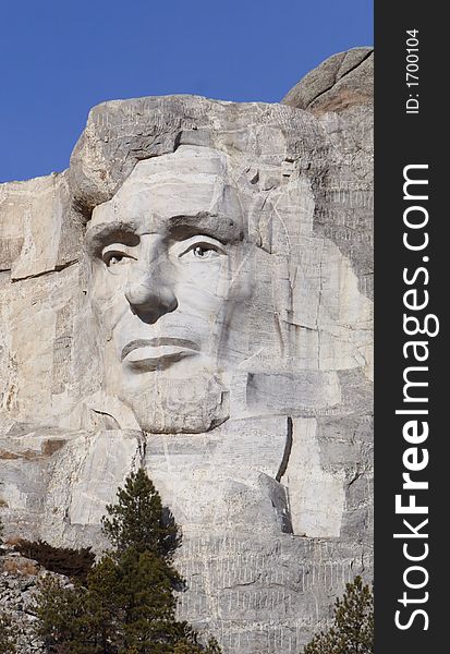 President Lincoln on Mount Rushmore. President Lincoln on Mount Rushmore