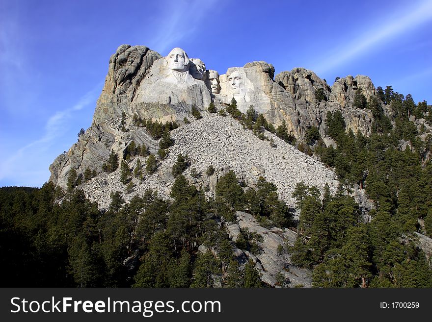 Horzontal view of Mount Rushmore