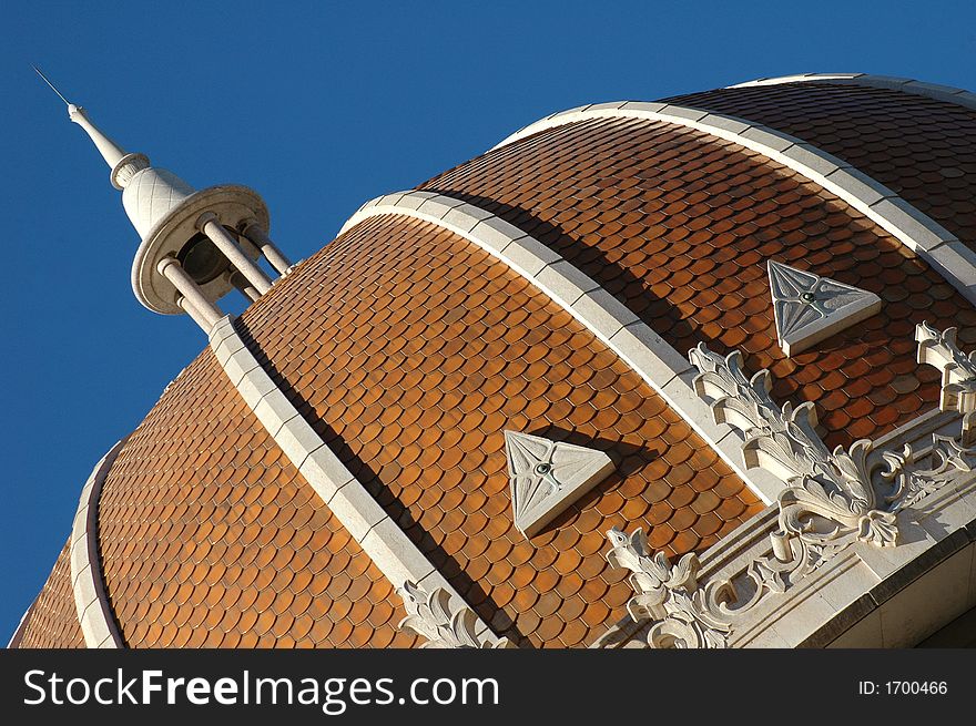 The Golden Dome is the center of Bahai gardens in Haifa Israel