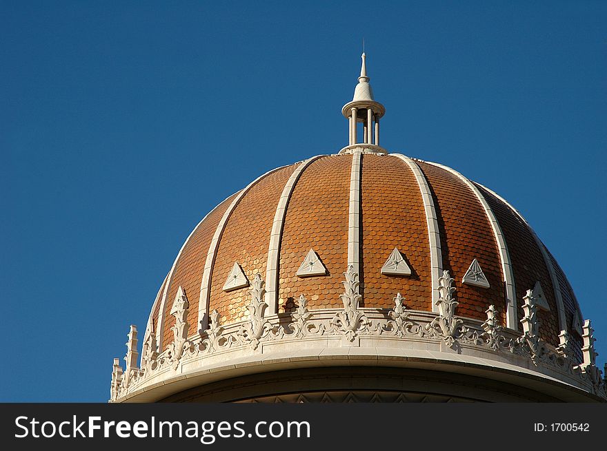 The Golden Dome is the center of Bahai gardens in Haifa Israel