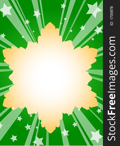 Green background on line and star. Green background on line and star