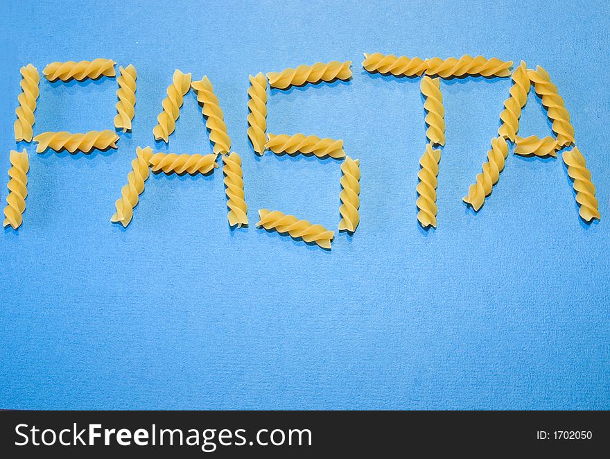 The word pasta made out of pasta