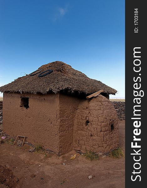 A mud home typical of a peruvian highland family. A mud home typical of a peruvian highland family