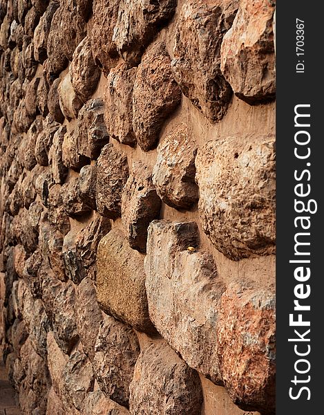 An ancient Inca wall found in Cusco, Peru