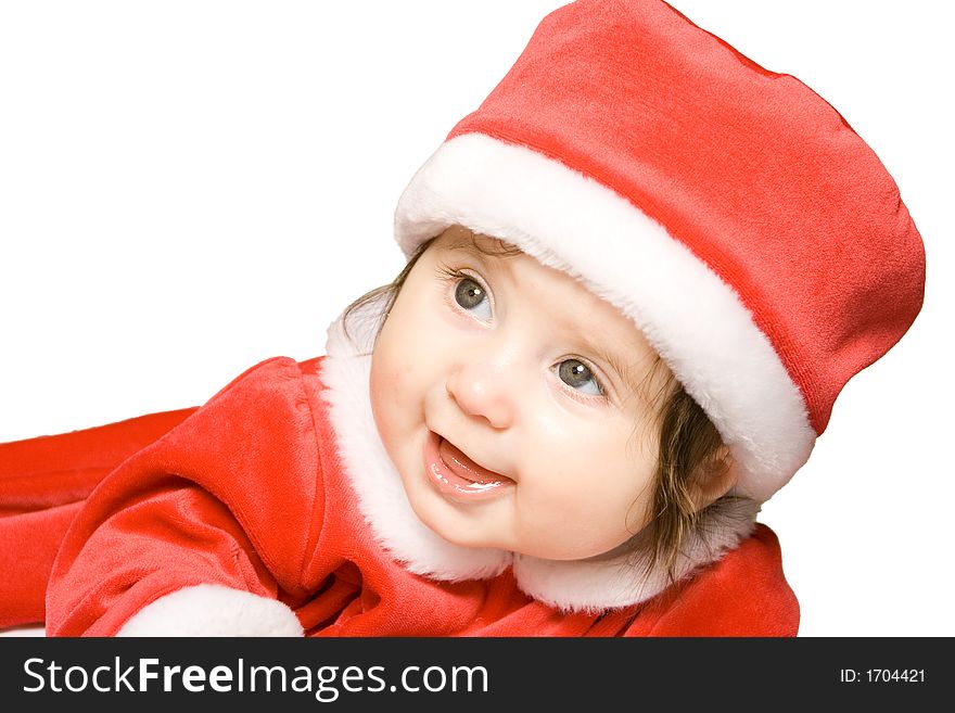 Adorable Baby In Red Costume