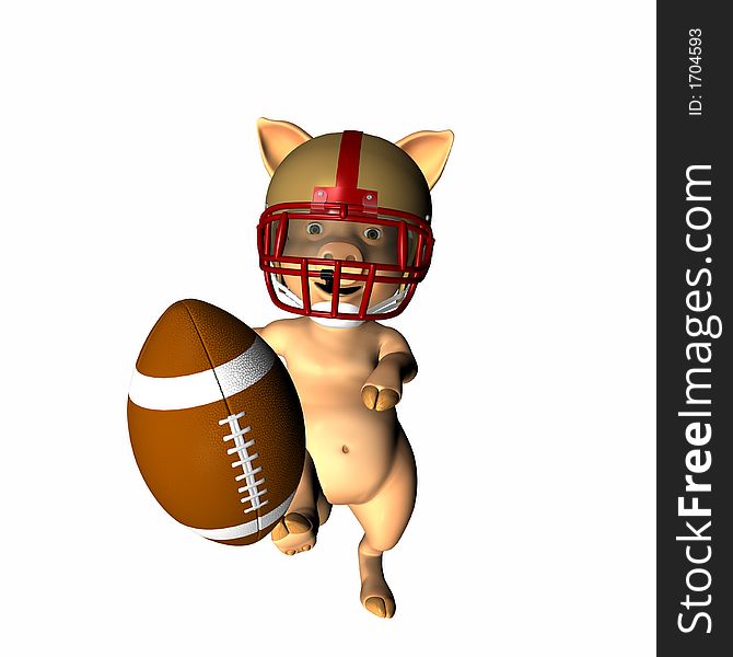 A pig punting a football .
Isolated on a white background. A pig punting a football .
Isolated on a white background.