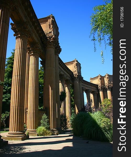 The Palace of Fine Arts in the Marina District of San Francisco, California. The Palace of Fine Arts in the Marina District of San Francisco, California