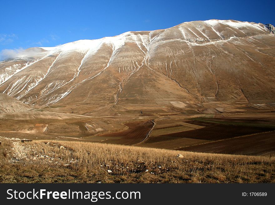 Castelluccio / Mountain And Fields Detail 2