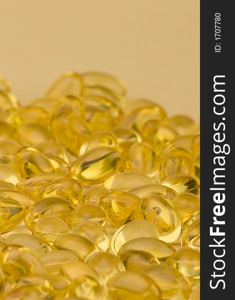 Close up of fish oil - evening Primrose oil, a Healthy supplement .
