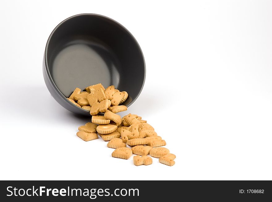 Letter cookies out of a bowl