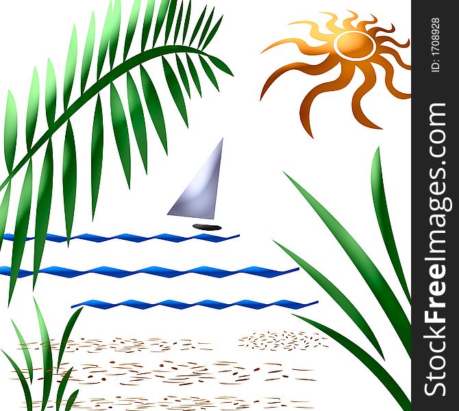 Tropic Sailboat Art