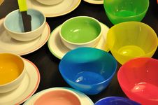 Bowl, Dishes In Different Color Stock Image Bowl, Dishes In Different Color Stock Image