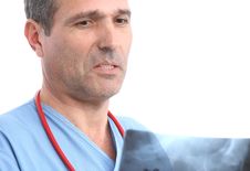 Doctor Looking At A Xray Stock Photos