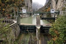 Hydroelectric Plant In Mountain Gully Stock Images