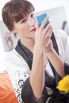 Woman Putting Make Up Stock Photo Woman Putting Make Up Stock Photo