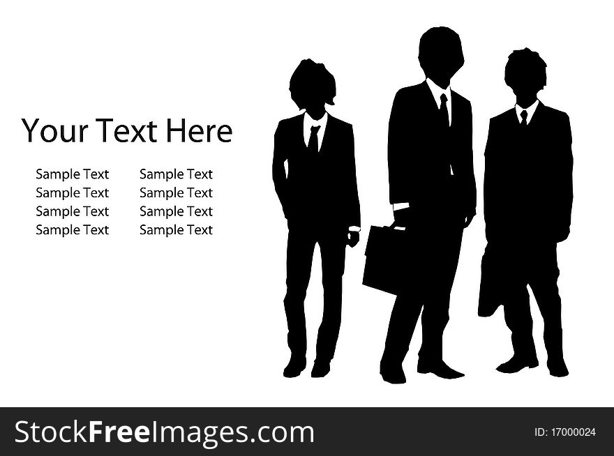 Collection of businessman with sample text