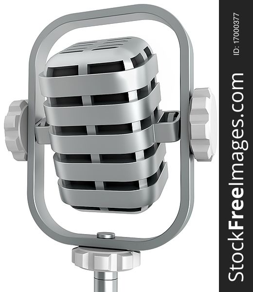 Microphone for translation of songs and words isolated on a white background