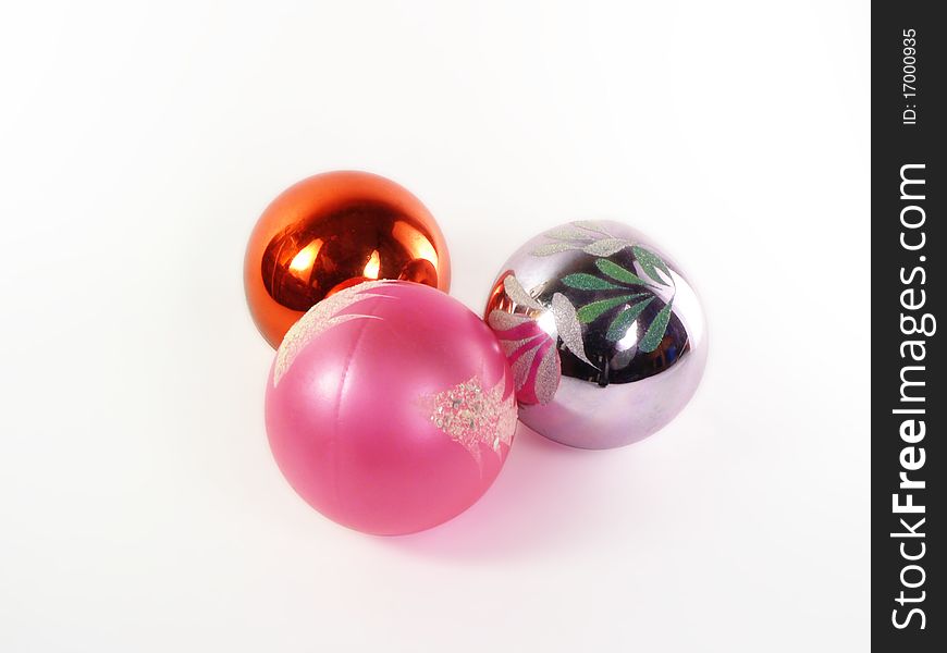 Three christmas balls