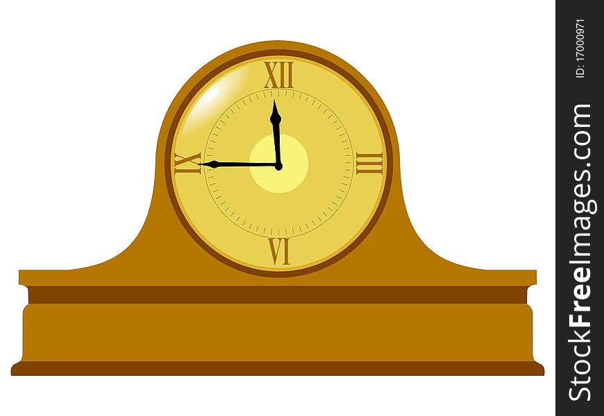 Vector colored illustration of mantel clock