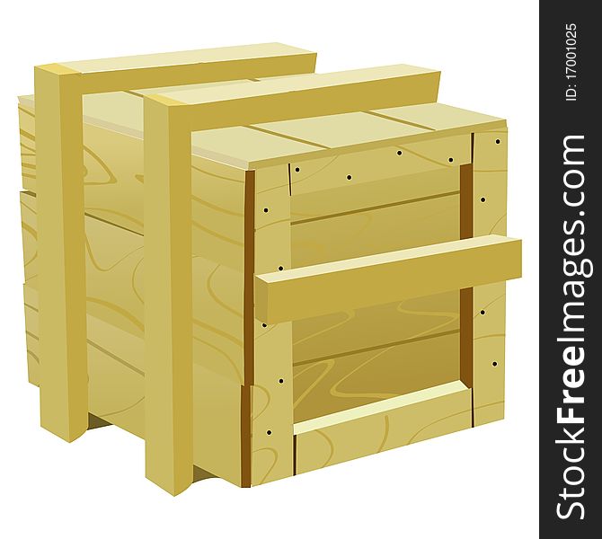Vector colored illustration of wood container