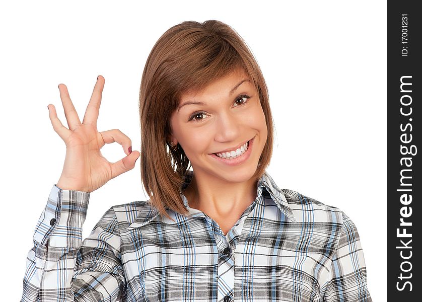 Portrait of a emotional beautiful teenage girl. Isolated on white background. Portrait of a emotional beautiful teenage girl. Isolated on white background.