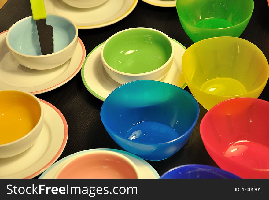Bowl, dishes in different color
