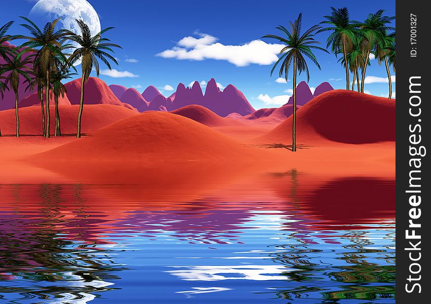 Colorful tropical landscape