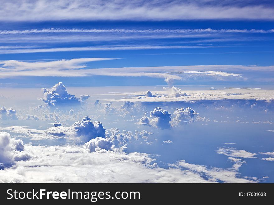 Puffy white cloud blue sky