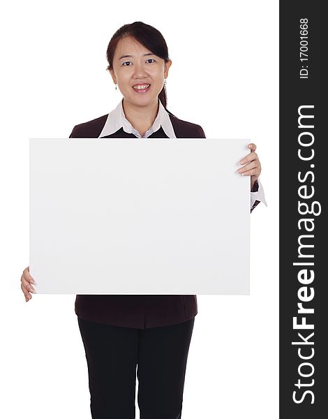 Woman with placard