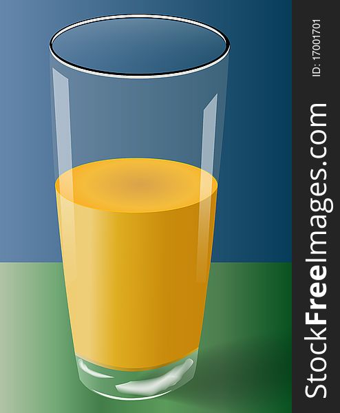 Illustration of a glass of mango juice.
