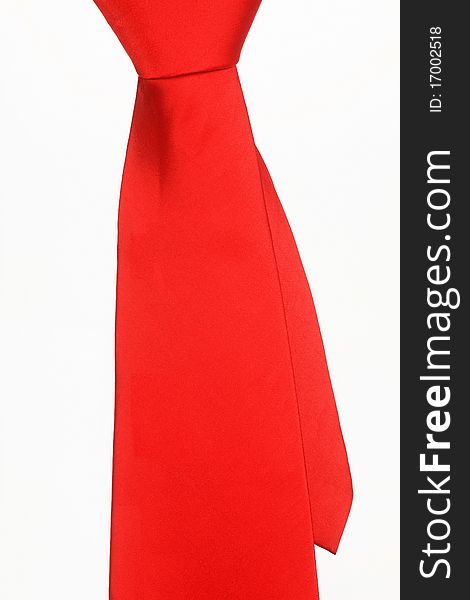 Red Tie On A White Background