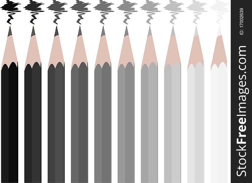 Gradient Pencils Dark White Set